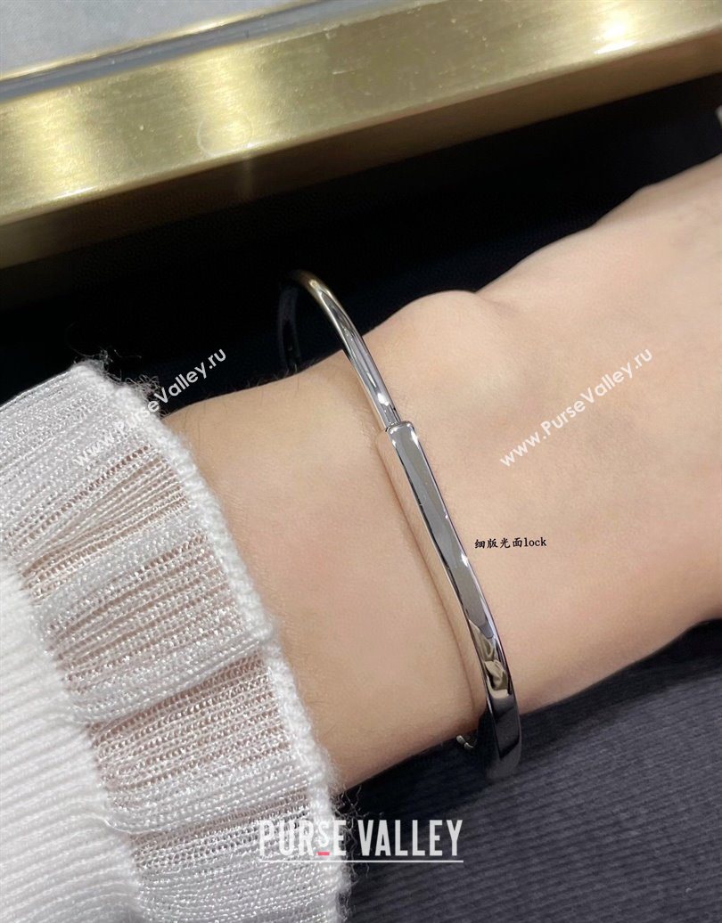 Tiffany Lock Narrow Bangle Bracelet Gold/Silver 2025 0619 (YF-250619041)