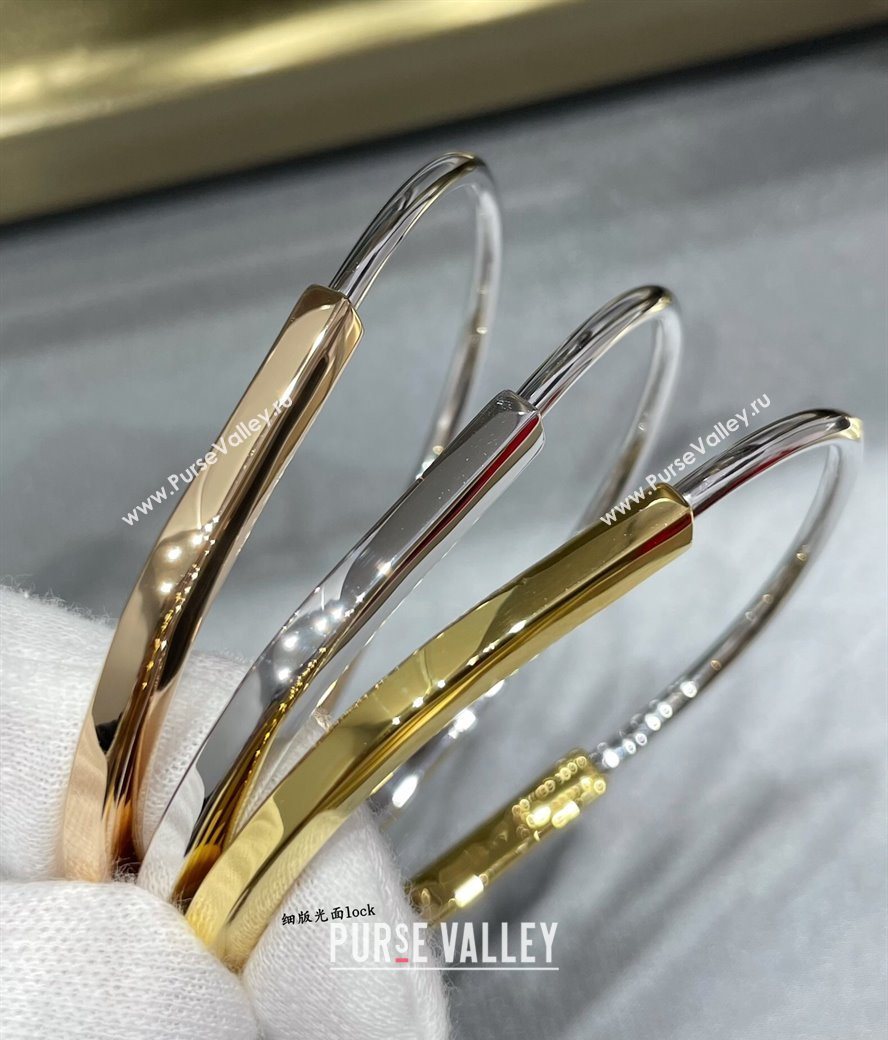 Tiffany Lock Narrow Bangle Bracelet Gold/Silver 2025 0619 (YF-250619041)