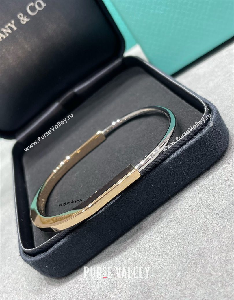 Tiffany Lock Narrow Bangle Bracelet Gold/Silver 2025 0619 (YF-250619041)