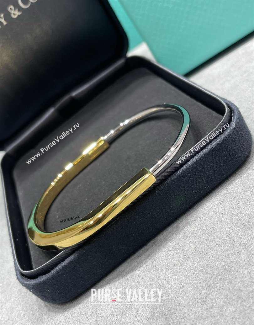 Tiffany Lock Narrow Bangle Bracelet Gold/Silver 2025 0619 (YF-250619041)