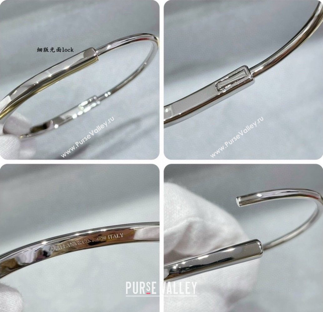 Tiffany Lock Narrow Bangle Bracelet Gold/Silver 2025 0619 (YF-250619041)