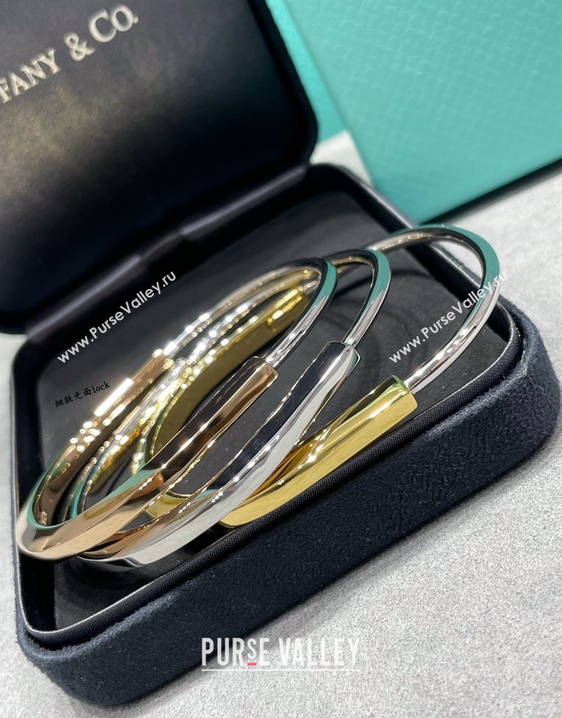 Tiffany Lock Narrow Bangle Bracelet Gold/Silver 2025 0619 (YF-250619041)
