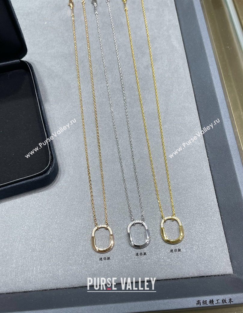 Tiffany Lock Bangle Small Pendant Necklace with Half Strass 2025 0619 (YF-250619044)