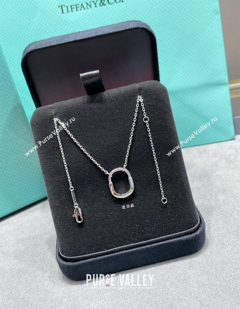 Tiffany Lock Bangle Small Pendant Necklace with Half Strass 2025 0619 (YF-250619044)