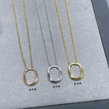 Tiffany Lock Bangle Small Pendant Necklace with Half Strass 2025 0619 (YF-250619044)