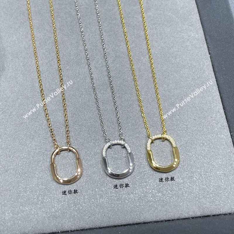 Tiffany Lock Bangle Small Pendant Necklace with Half Strass 2025 0619 (YF-250619044)