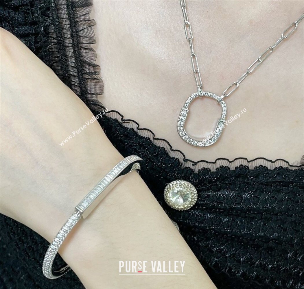 Tiffany Lock Bangle Bracelet with Baguette and Pave Strass 2025 0619 (YF-250619042)