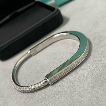 Tiffany Lock Bangle Bracelet with Baguette and Pave Strass 2025 0619 (YF-250619042)