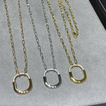 Tiffany Lock Bangle Medium Pendant Necklace with Half Strass 2025 0619 (YF-250619047)