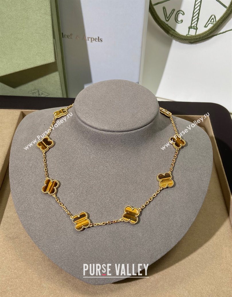 Van Cleef Arpels Alhambra Long Necklace, 10 Motifs Amber 2025 0619 (YF-250619066)