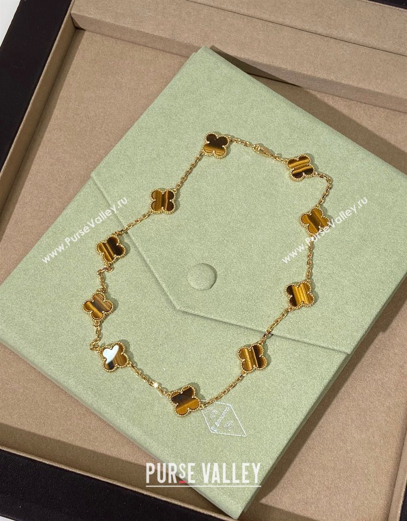 Van Cleef Arpels Alhambra Long Necklace, 10 Motifs Amber 2025 0619 (YF-250619066)