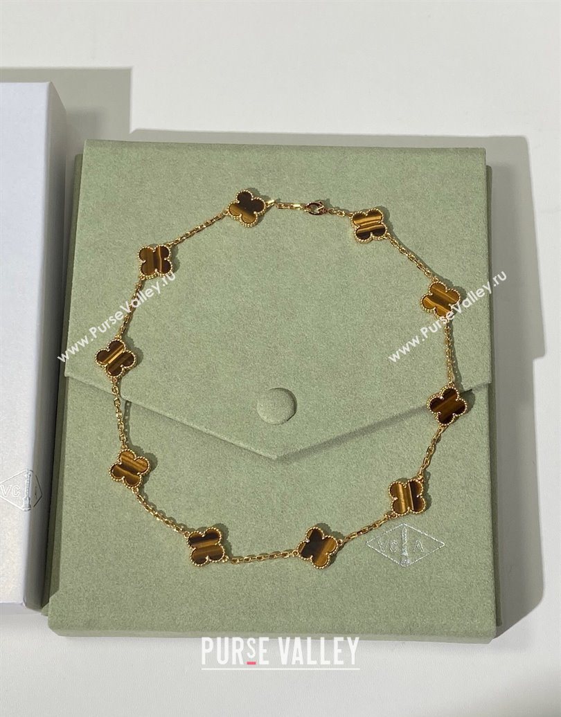 Van Cleef Arpels Alhambra Long Necklace, 10 Motifs Amber 2025 0619 (YF-250619066)
