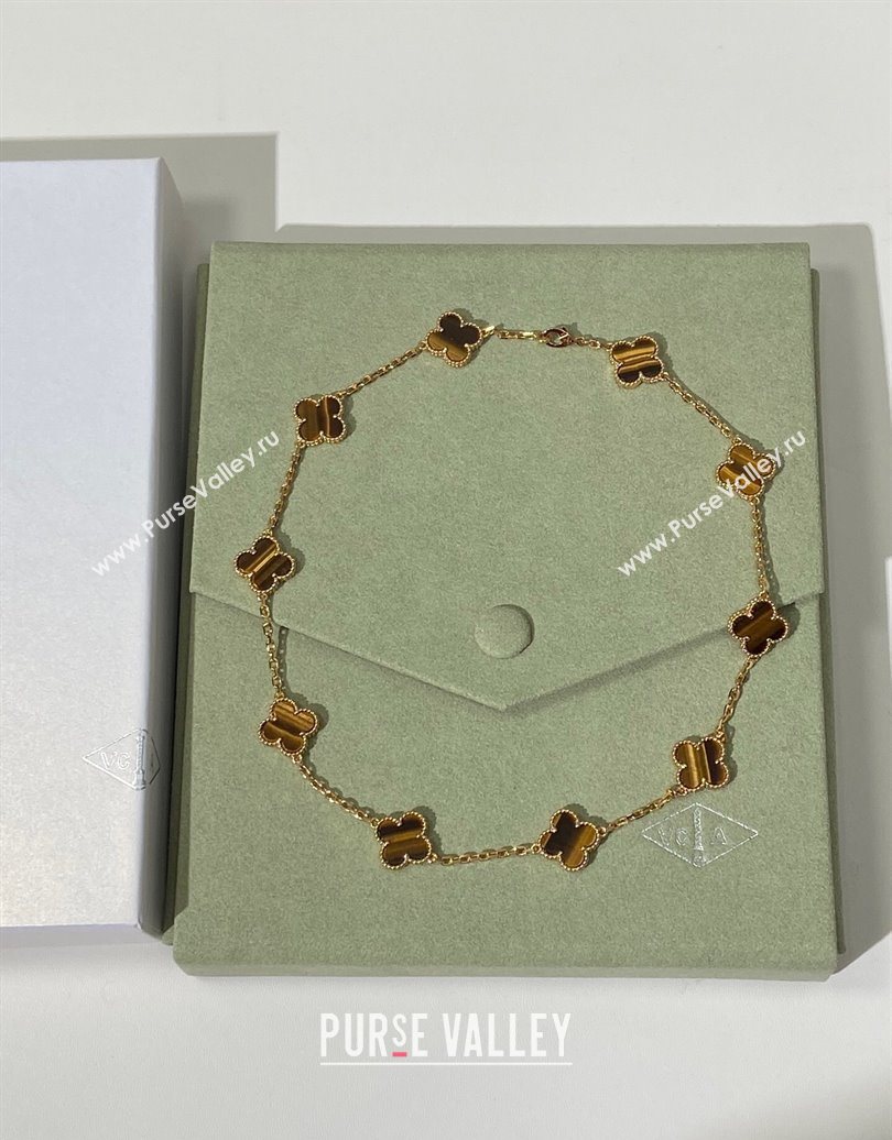 Van Cleef Arpels Alhambra Long Necklace, 10 Motifs Amber 2025 0619 (YF-250619066)