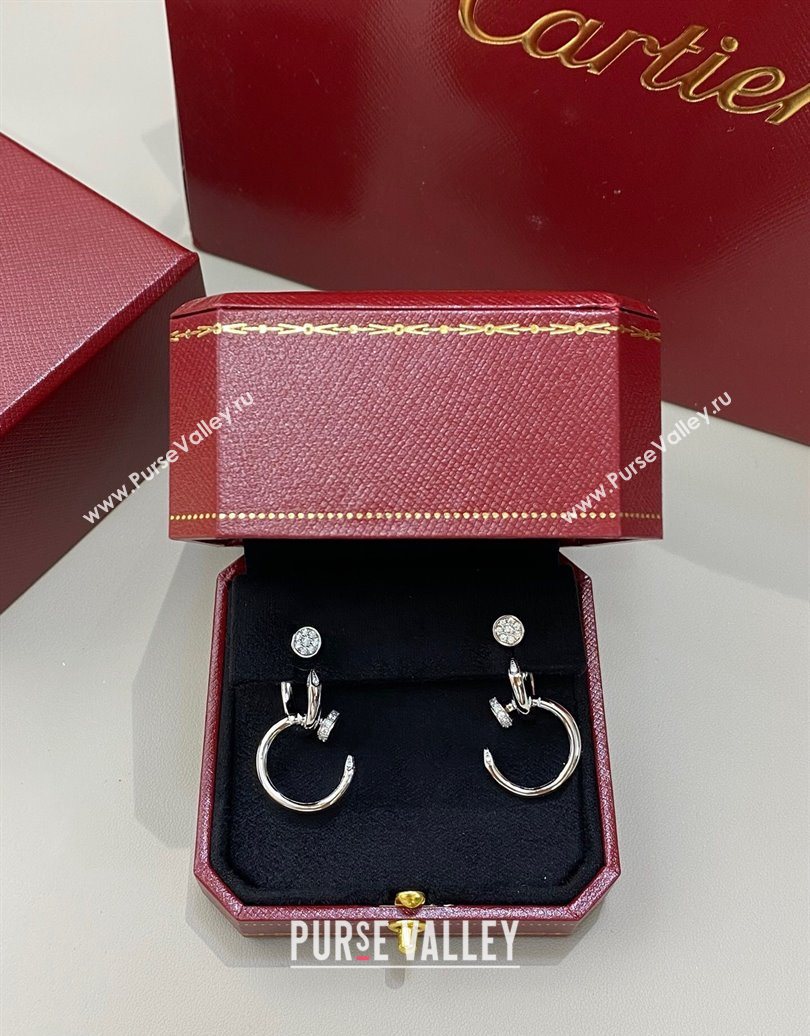 Cartier Juste un Clou Earrings, Double, with Strass Charm Silver 2025 (YF-250619057)