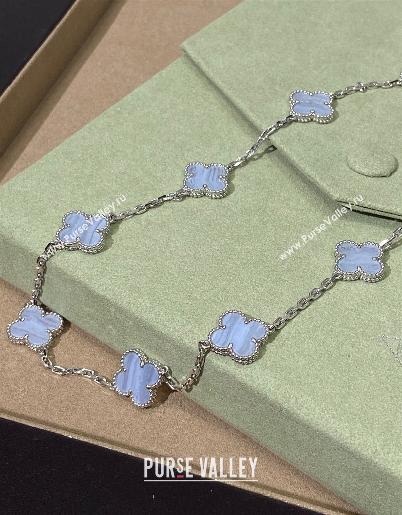 Van Cleef Arpels Alhambra Long Necklace, 10 Motifs Light Purple 2025 0619 (YF-250619071)