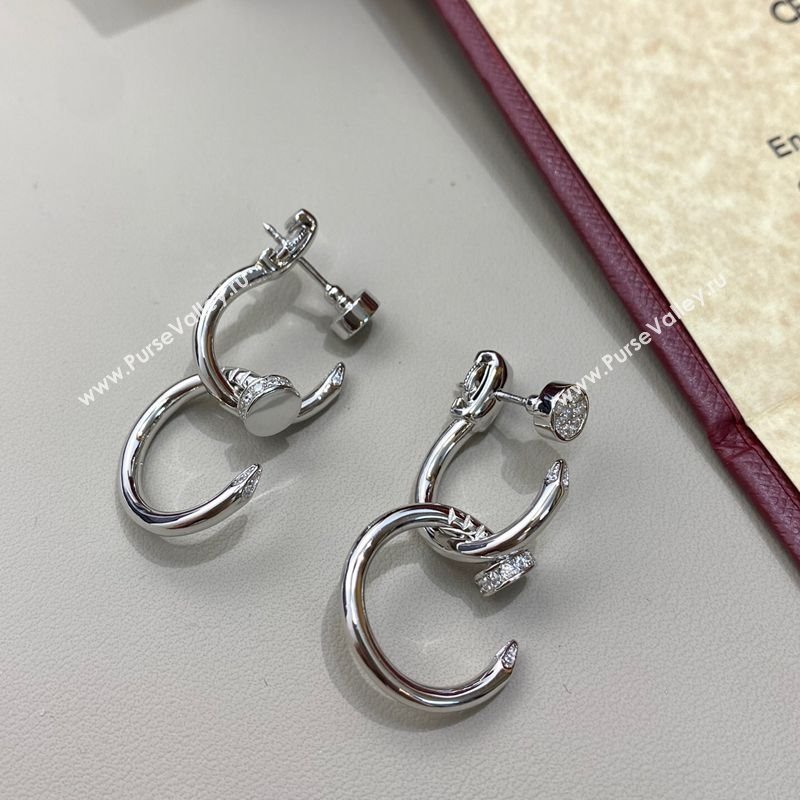 Cartier Juste un Clou Earrings, Double, with Strass Charm Silver 2025 (YF-250619057)