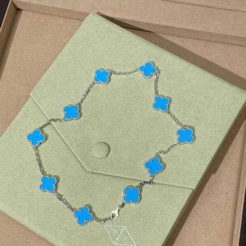 Van Cleef Arpels Alhambra Long Necklace, 10 Motifs Turquoise 2025 0619 (YF-250619074)