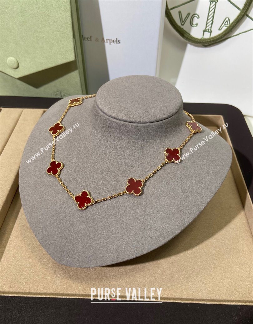 Van Cleef Arpels Alhambra Long Necklace, 10 Motifs Red 2025 0619 (YF-250619075)