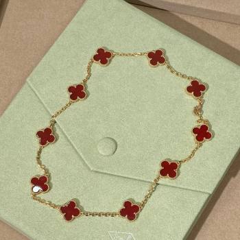 Van Cleef Arpels Alhambra Long Necklace, 10 Motifs Red 2025 0619 (YF-250619075)