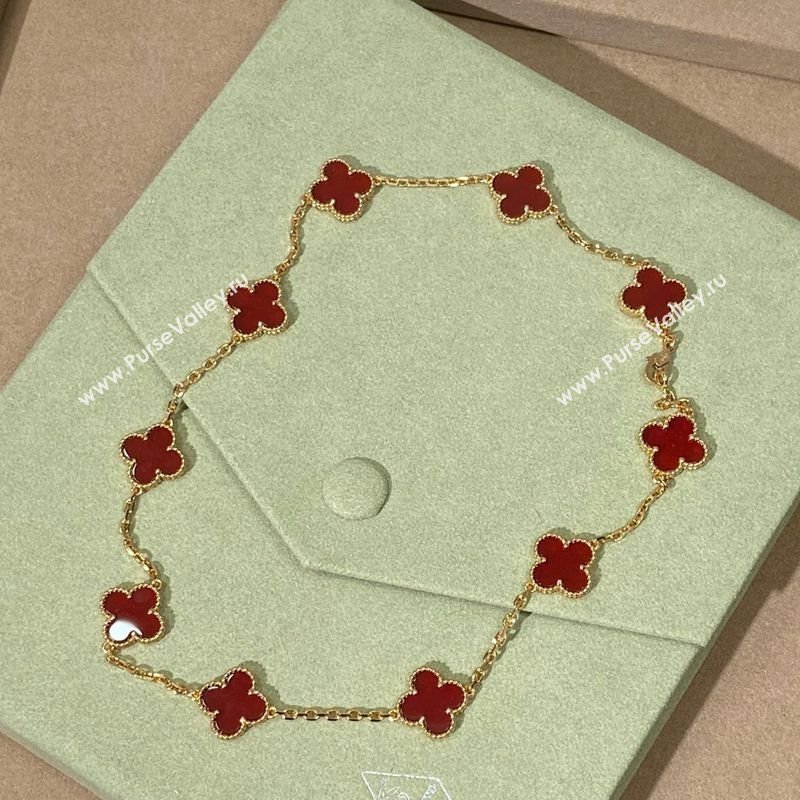 Van Cleef Arpels Alhambra Long Necklace, 10 Motifs Red 2025 0619 (YF-250619075)