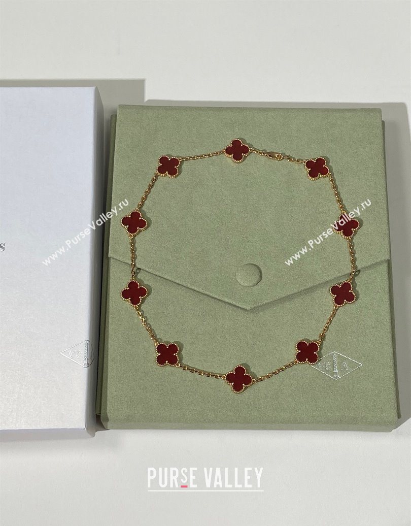Van Cleef Arpels Alhambra Long Necklace, 10 Motifs Red 2025 0619 (YF-250619075)