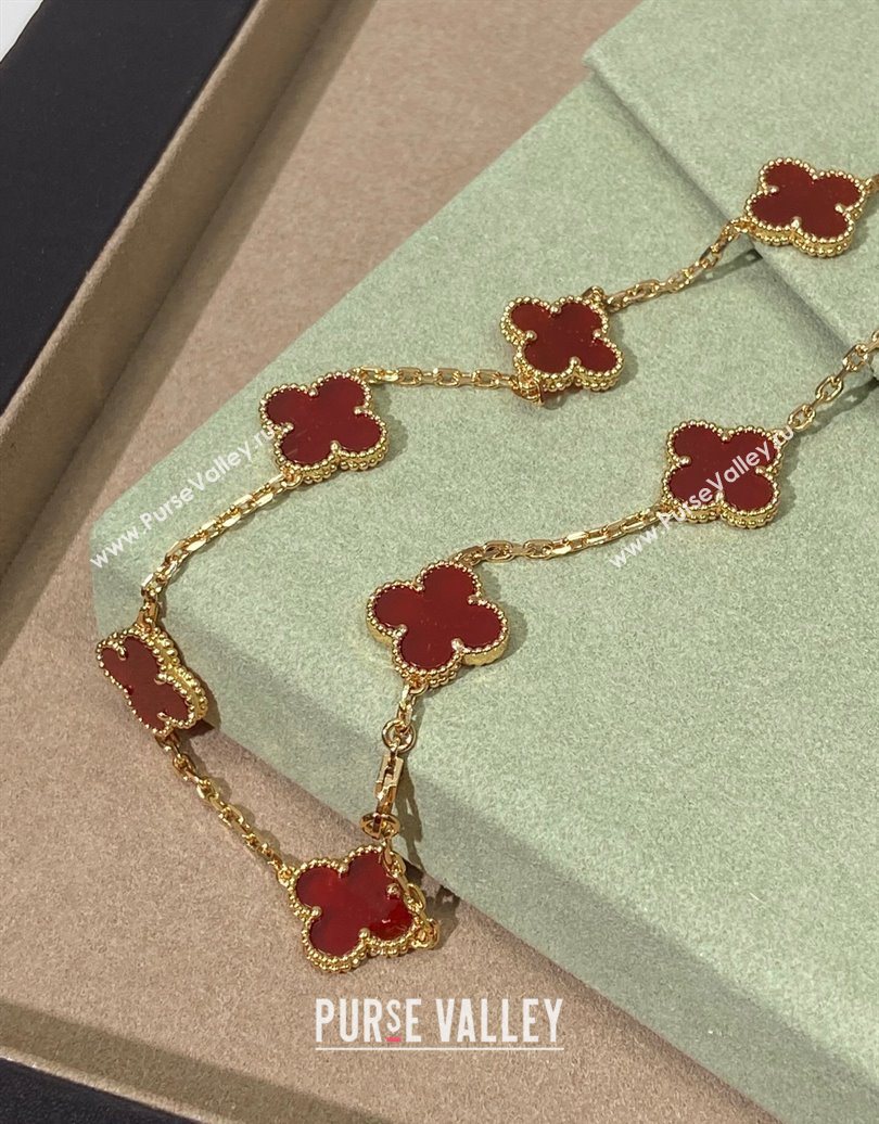 Van Cleef Arpels Alhambra Long Necklace, 10 Motifs Red 2025 0619 (YF-250619075)