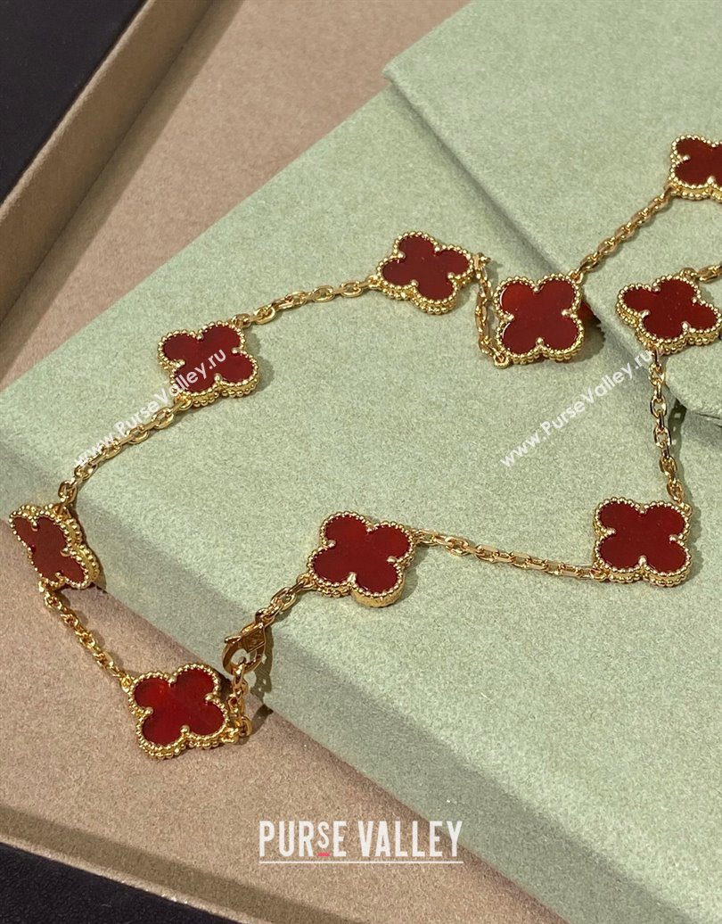 Van Cleef Arpels Alhambra Long Necklace, 10 Motifs Red 2025 0619 (YF-250619075)