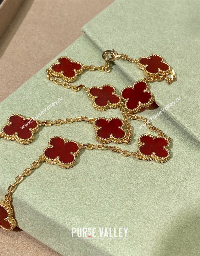 Van Cleef Arpels Alhambra Long Necklace, 10 Motifs Red 2025 0619 (YF-250619075)