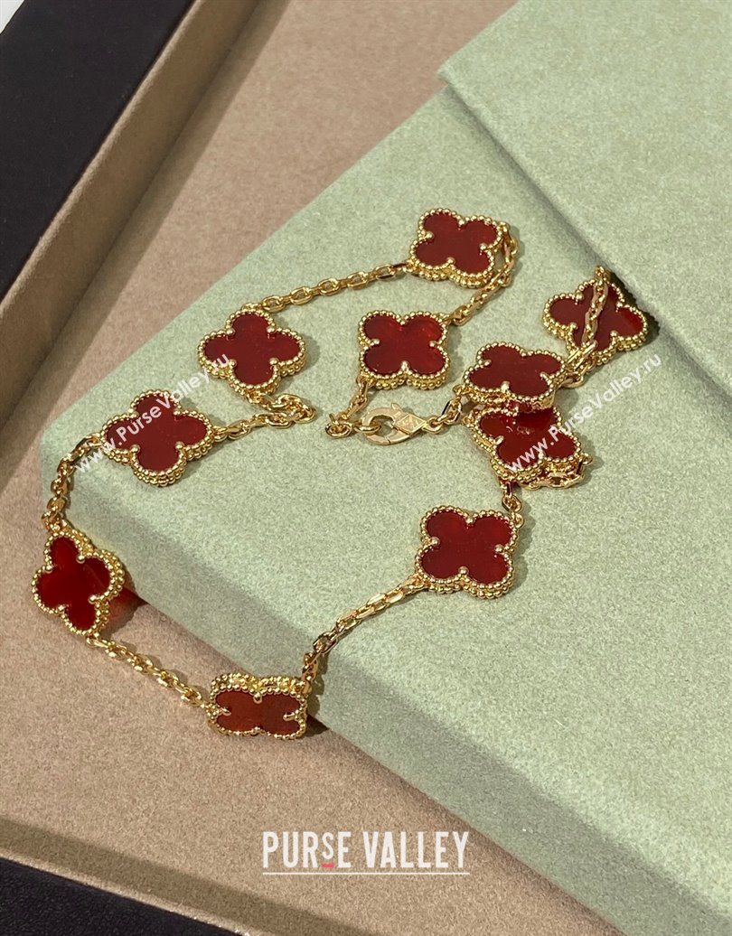 Van Cleef Arpels Alhambra Long Necklace, 10 Motifs Red 2025 0619 (YF-250619075)