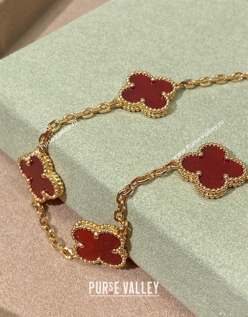 Van Cleef Arpels Alhambra Long Necklace, 10 Motifs Red 2025 0619 (YF-250619075)
