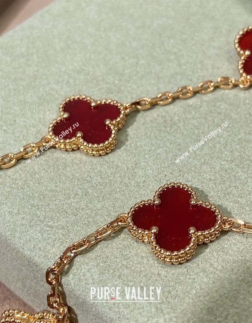Van Cleef Arpels Alhambra Long Necklace, 10 Motifs Red 2025 0619 (YF-250619075)