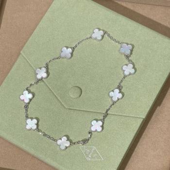 Van Cleef Arpels Alhambra Long Necklace, 10 Motifs White/Silver 2025 0619 (YF-250619077)
