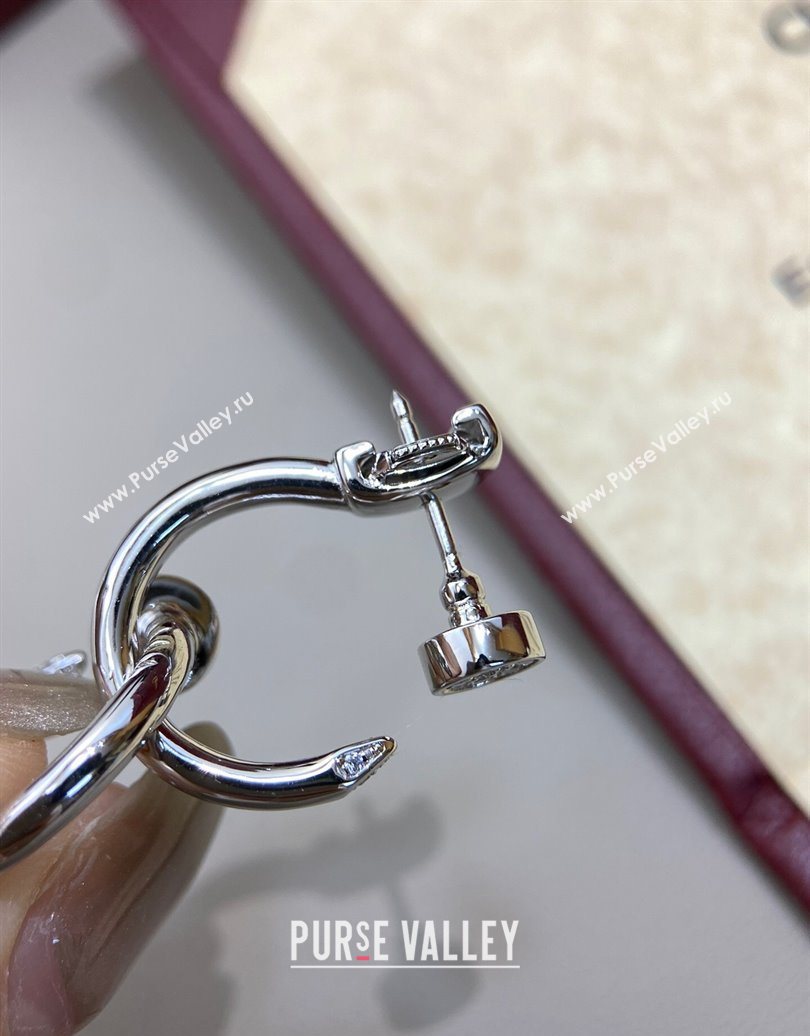 Cartier Juste un Clou Earrings, Double, with Strass Charm Silver 2025 (YF-250619057)
