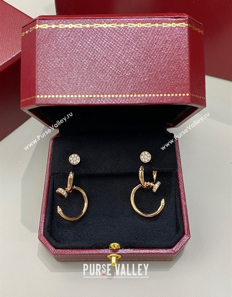 Cartier Juste un Clou Earrings, Double, with Strass Charm Gold 2025 (YF-250619058)