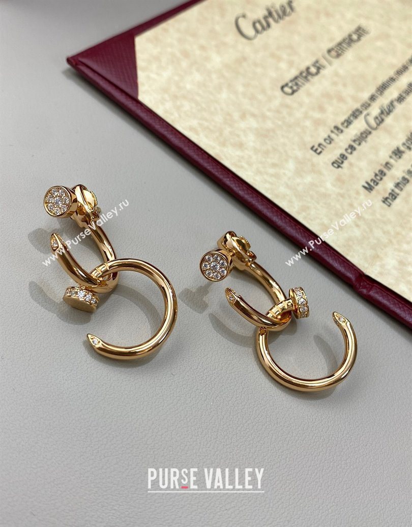 Cartier Juste un Clou Earrings, Double, with Strass Charm Gold 2025 (YF-250619058)