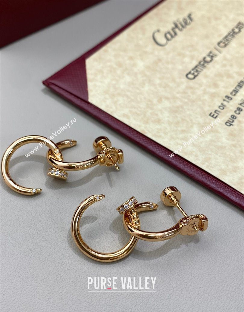 Cartier Juste un Clou Earrings, Double, with Strass Charm Gold 2025 (YF-250619058)