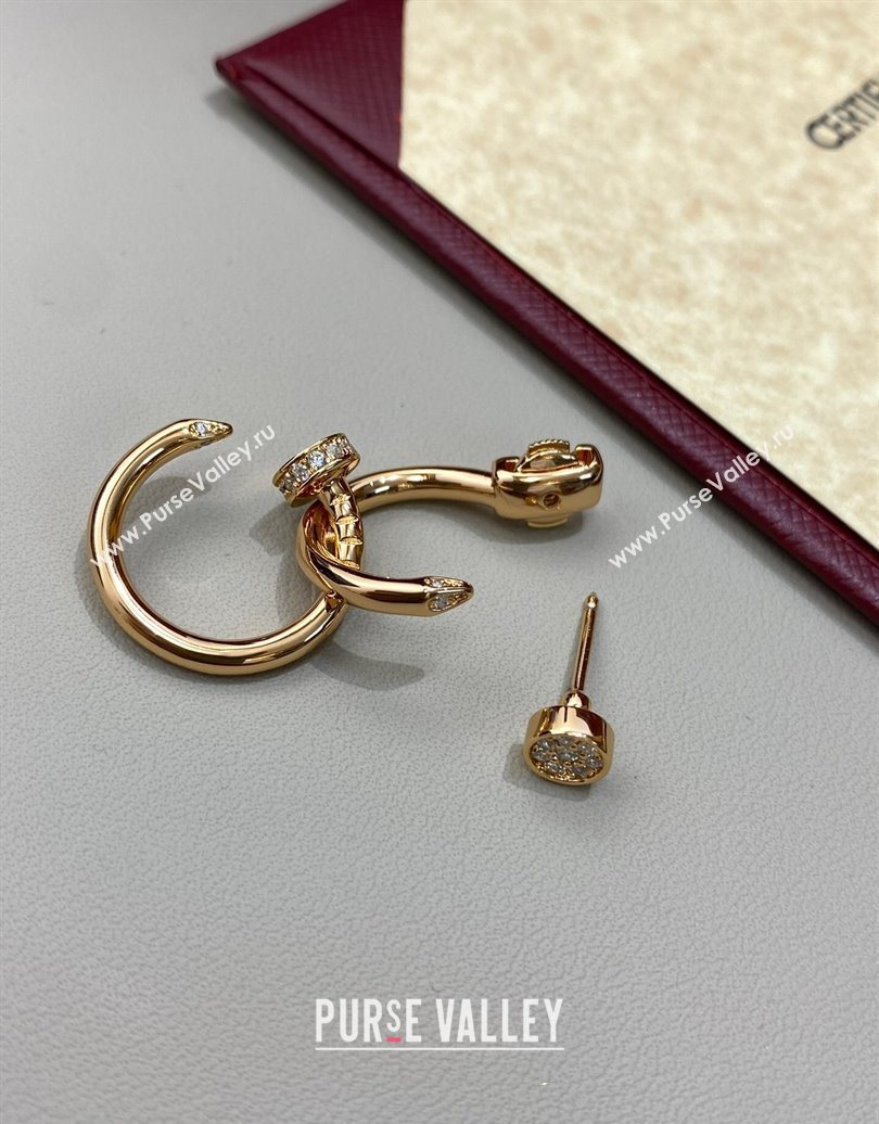Cartier Juste un Clou Earrings, Double, with Strass Charm Gold 2025 (YF-250619058)