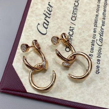 Cartier Juste un Clou Earrings, Double, with Strass Charm Gold 2025 (YF-250619058)
