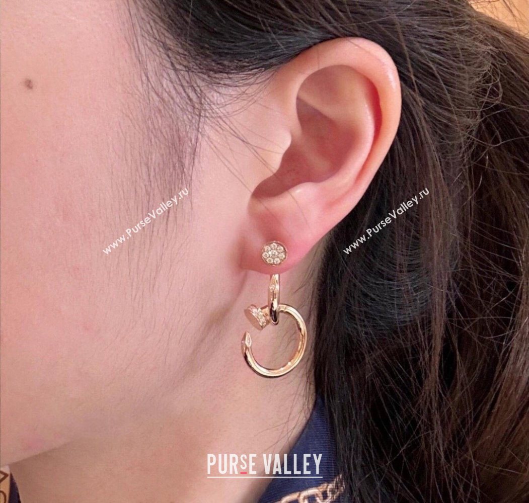 Cartier Juste un Clou Earrings, Double, with Strass Charm Silver 2025 (YF-250619057)