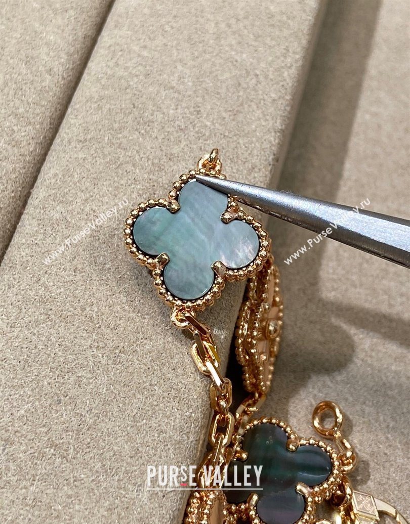 Van Cleef Arpels Alhambra Bracelet, 5 Motifs Grey/Gold 2025 0619 (YF-250619082)