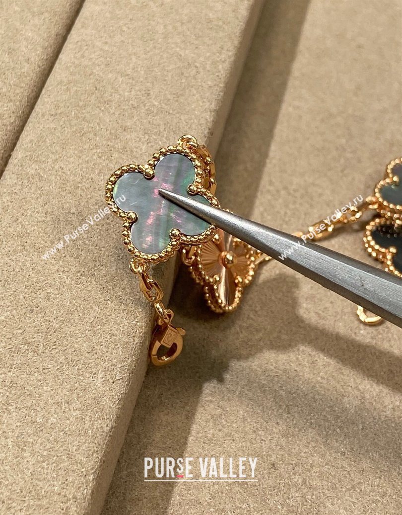 Van Cleef Arpels Alhambra Bracelet, 5 Motifs Grey/Gold 2025 0619 (YF-250619082)