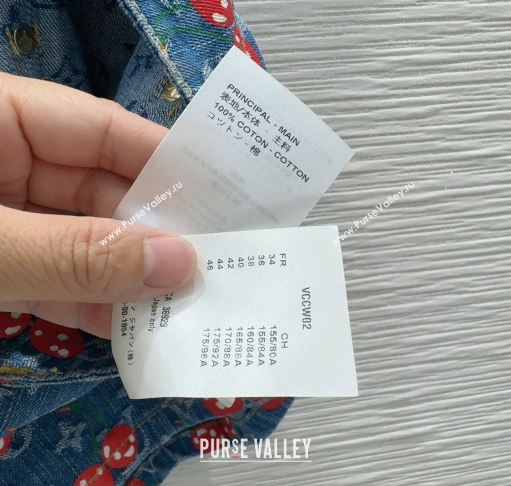 LV x TM Cherry Denim Shorts LT061928 2025 (QI-250620001)