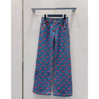 LV x TM Cherry Denim Pants LT061928 2025 (QI-250620002)