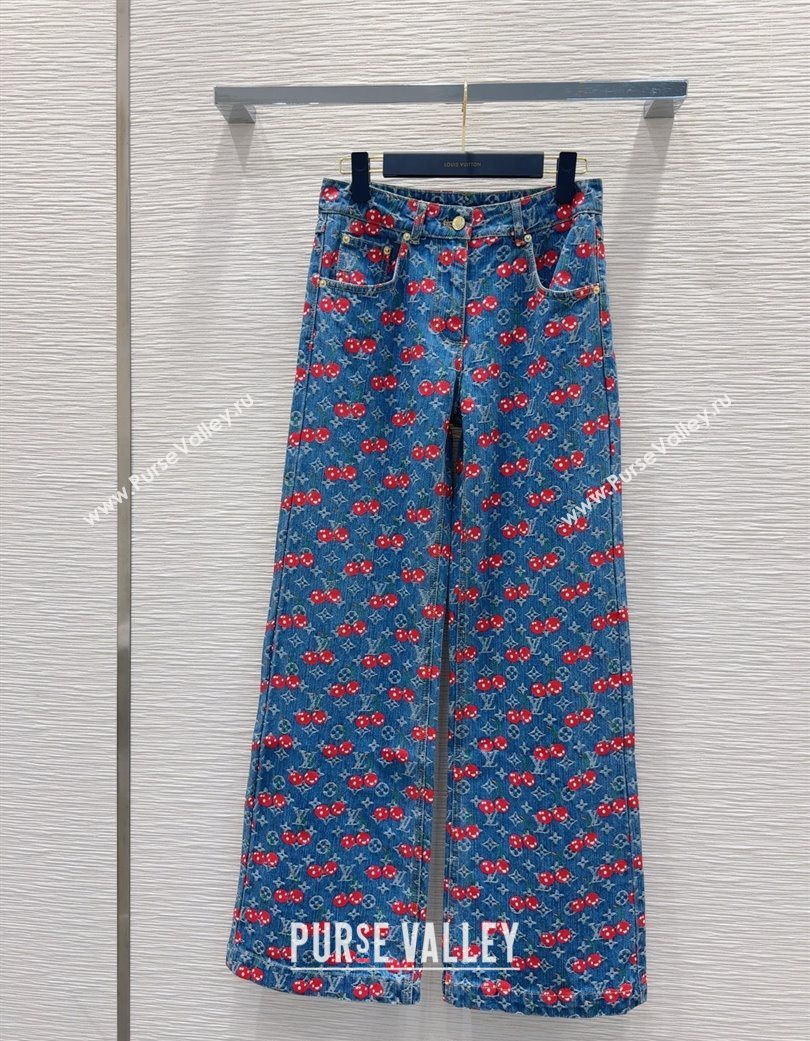 LV x TM Cherry Denim Pants LT061928 2025 (QI-250620002)