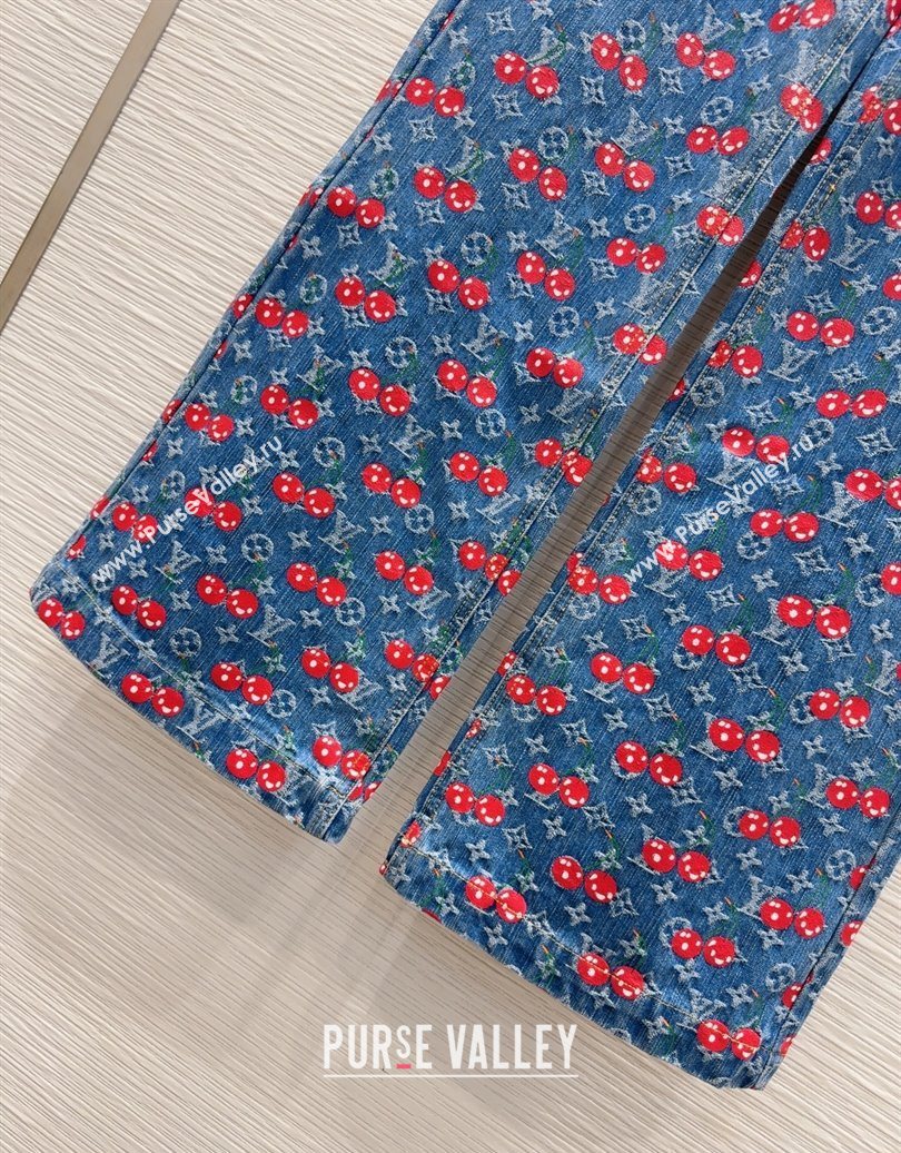 LV x TM Cherry Denim Pants LT061928 2025 (QI-250620002)