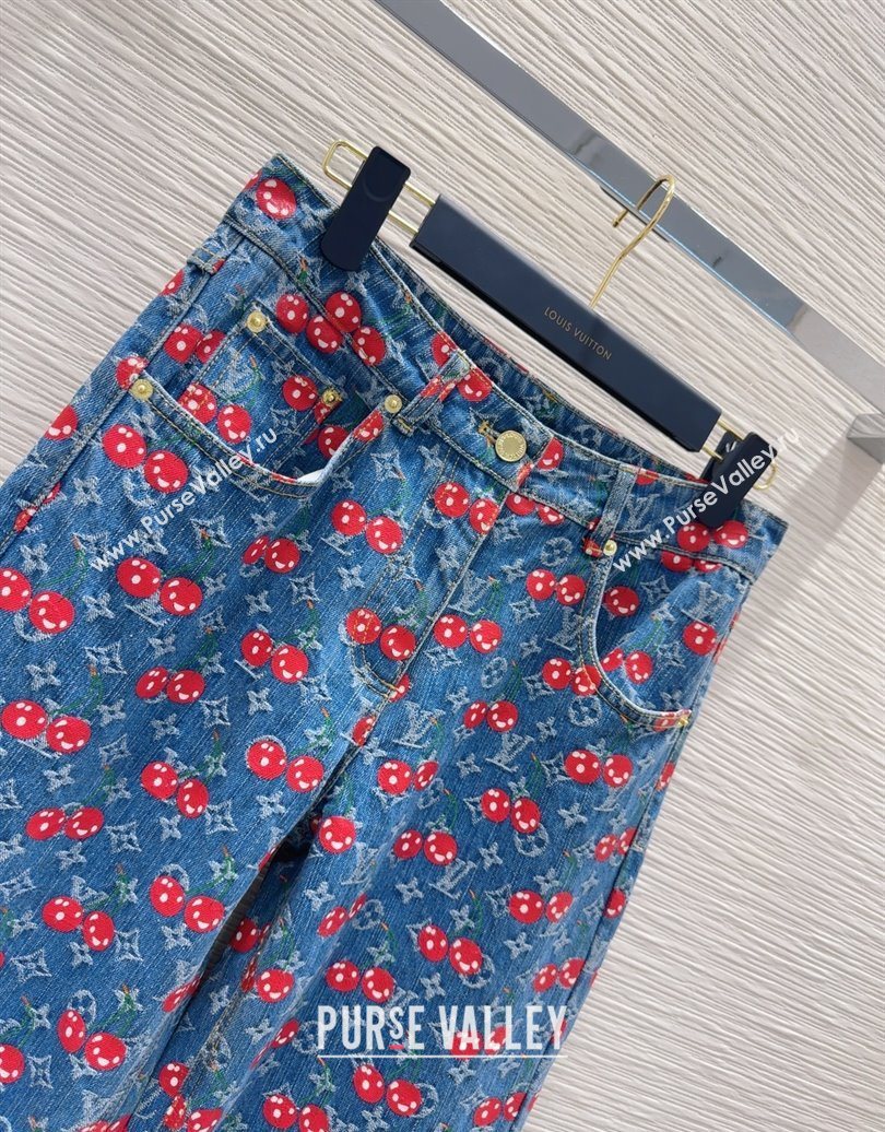 LV x TM Cherry Denim Pants LT061928 2025 (QI-250620002)