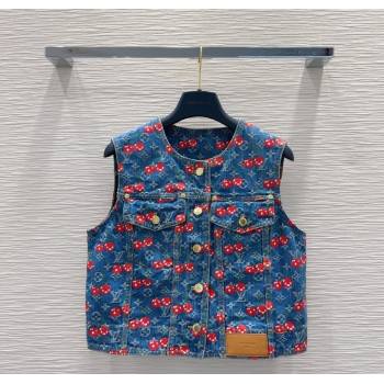 LV x TM Cherry Denim Vest LT061928 2025 (QI-250620003)
