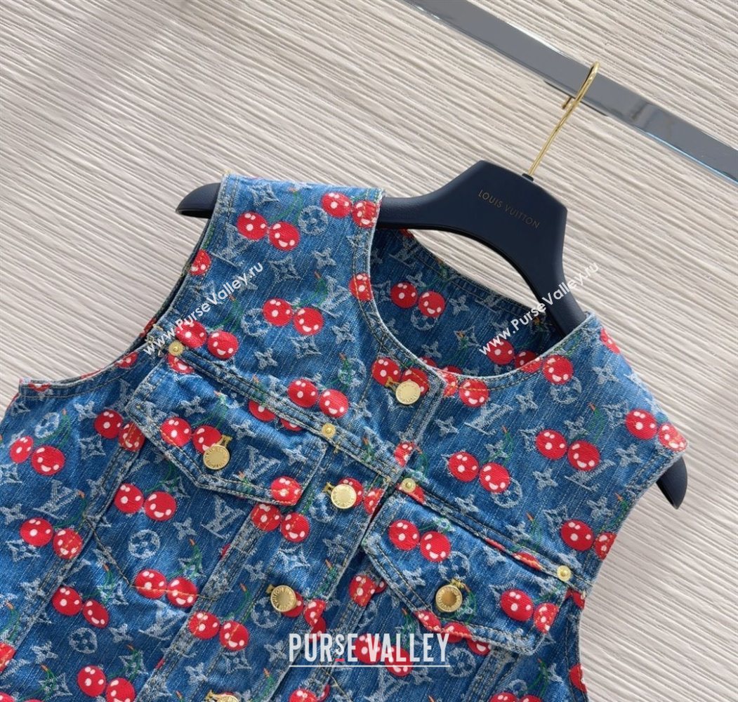 LV x TM Cherry Denim Vest LT061928 2025 (QI-250620003)