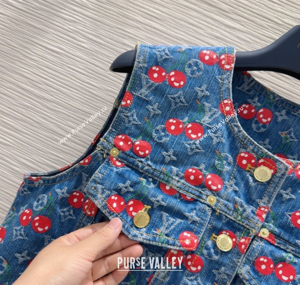 LV x TM Cherry Denim Vest LT061928 2025 (QI-250620003)