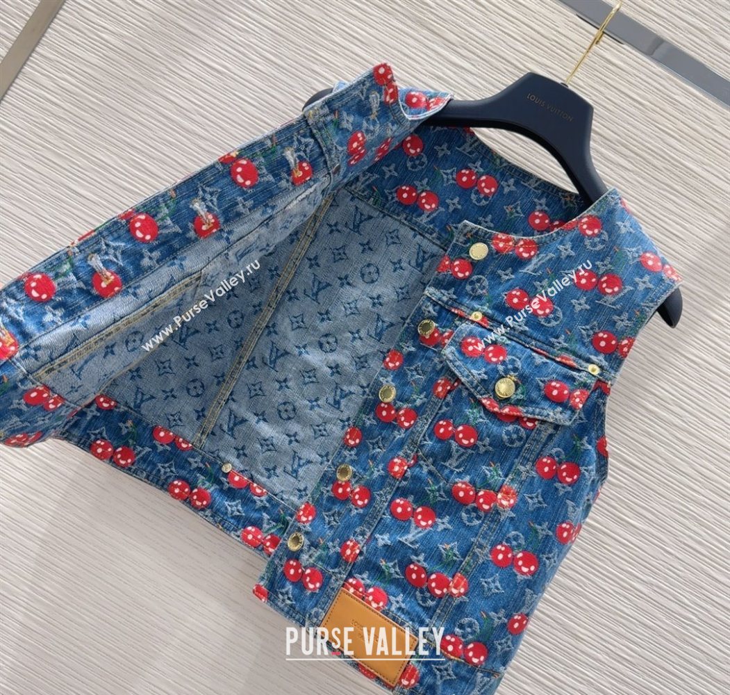 LV x TM Cherry Denim Vest LT061928 2025 (QI-250620003)